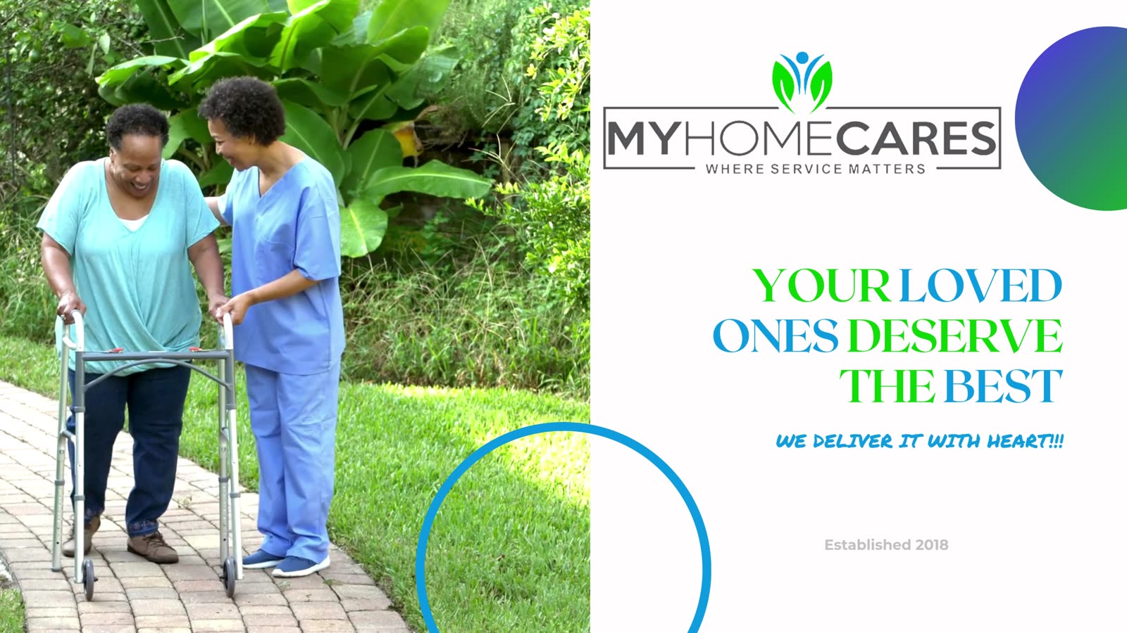 My Home Cares caregiver supporting a client at home